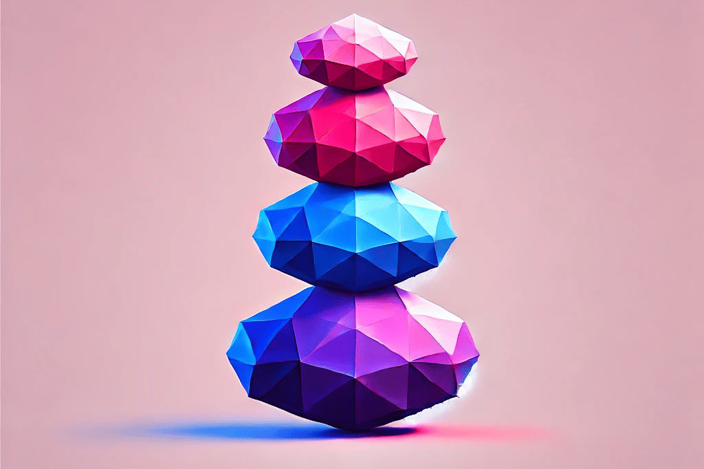 DALL·E 2025-01-02 18.24.06 - A geometric, low-poly style image of a small stack of rounded stones, viewed in profile, with bold and vibrant colors including pink, blue, and purple-1 DALL·E 2025-01-02 18.24.06 - A geometric, low-poly style image of a small stack of rounded stones, viewed in profile, with bold and vibrant colors including pink, blue, and purple-1