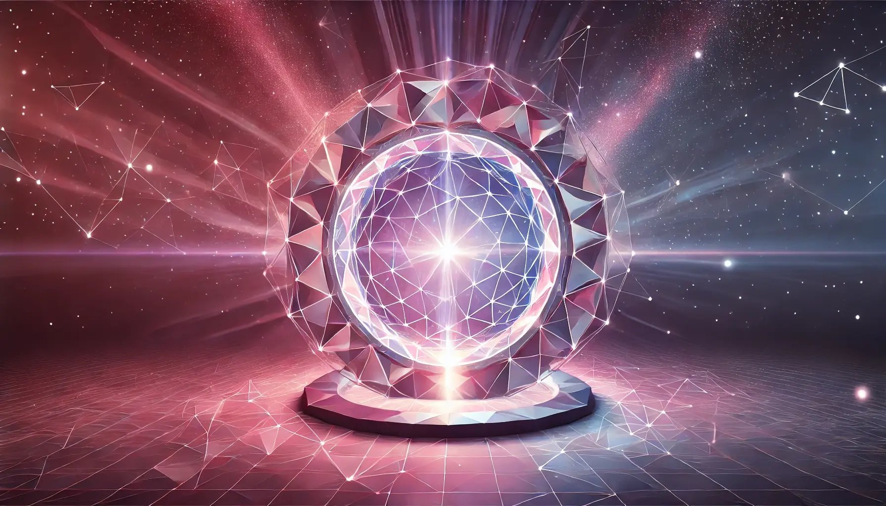 DALL·E 2025-01-31 09.20.46 - A geometric, low-poly style image of a futuristic stargate, glowing with energy and standing as a portal to another dimension. The stargate should hav